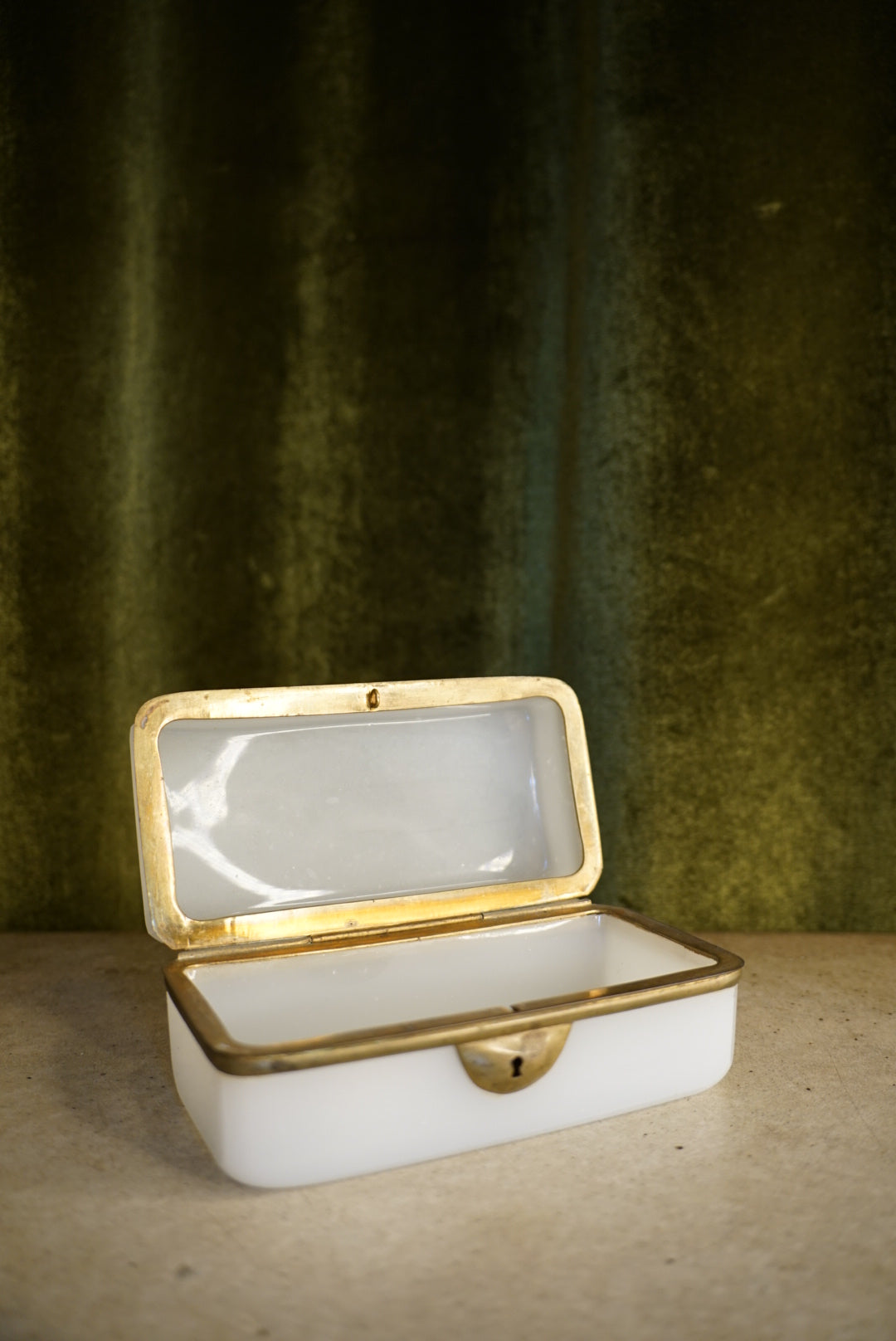19th Century Antique French Opaline Glass Casket