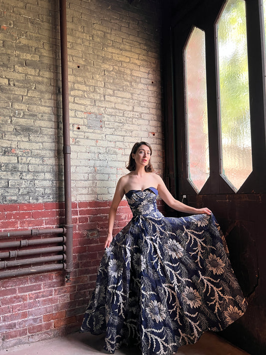 1950s Fred Perlberg Silk Ballgown XS