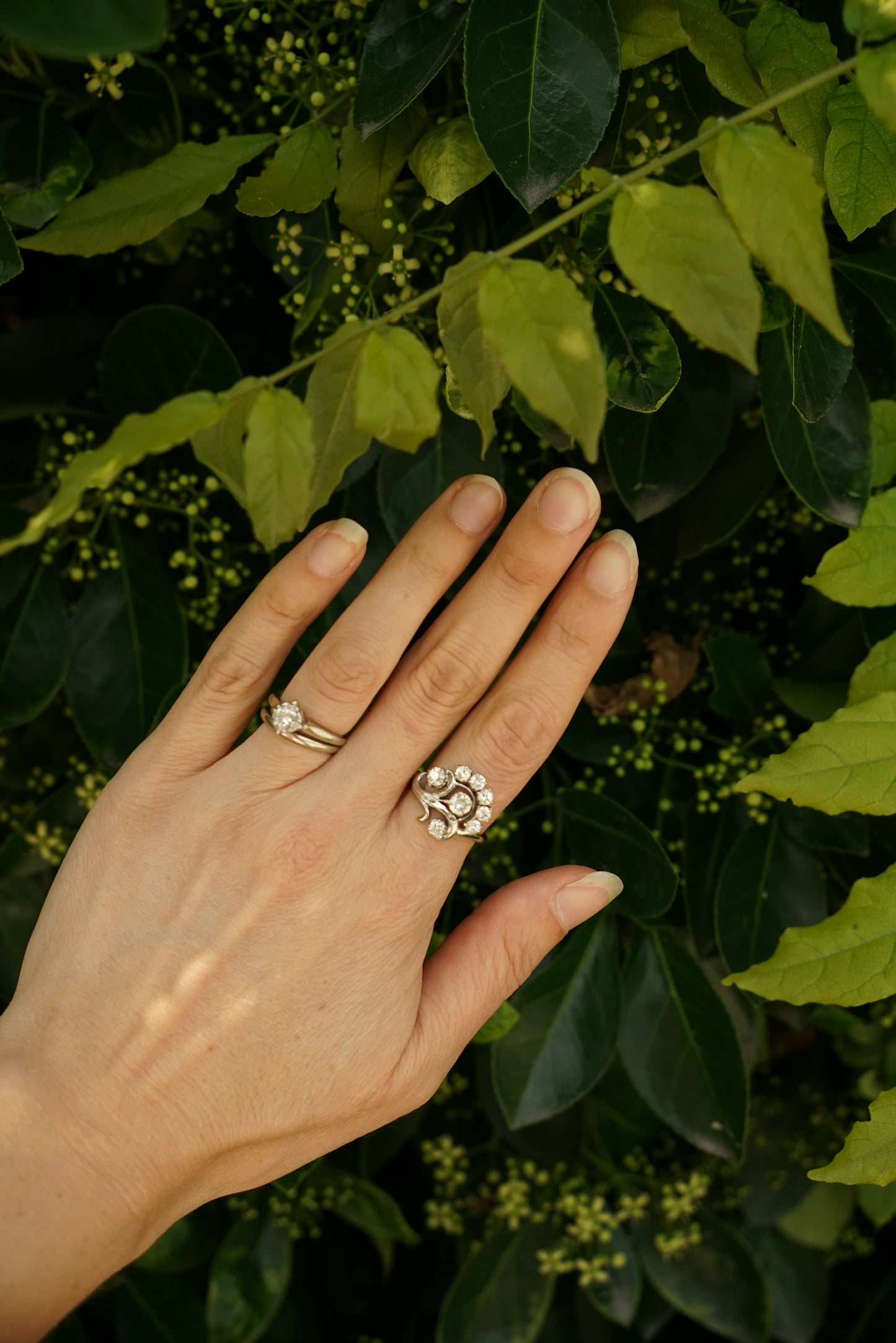 Mid-Century 18K Diamond Bouquet Cocktail Ring by Jabel