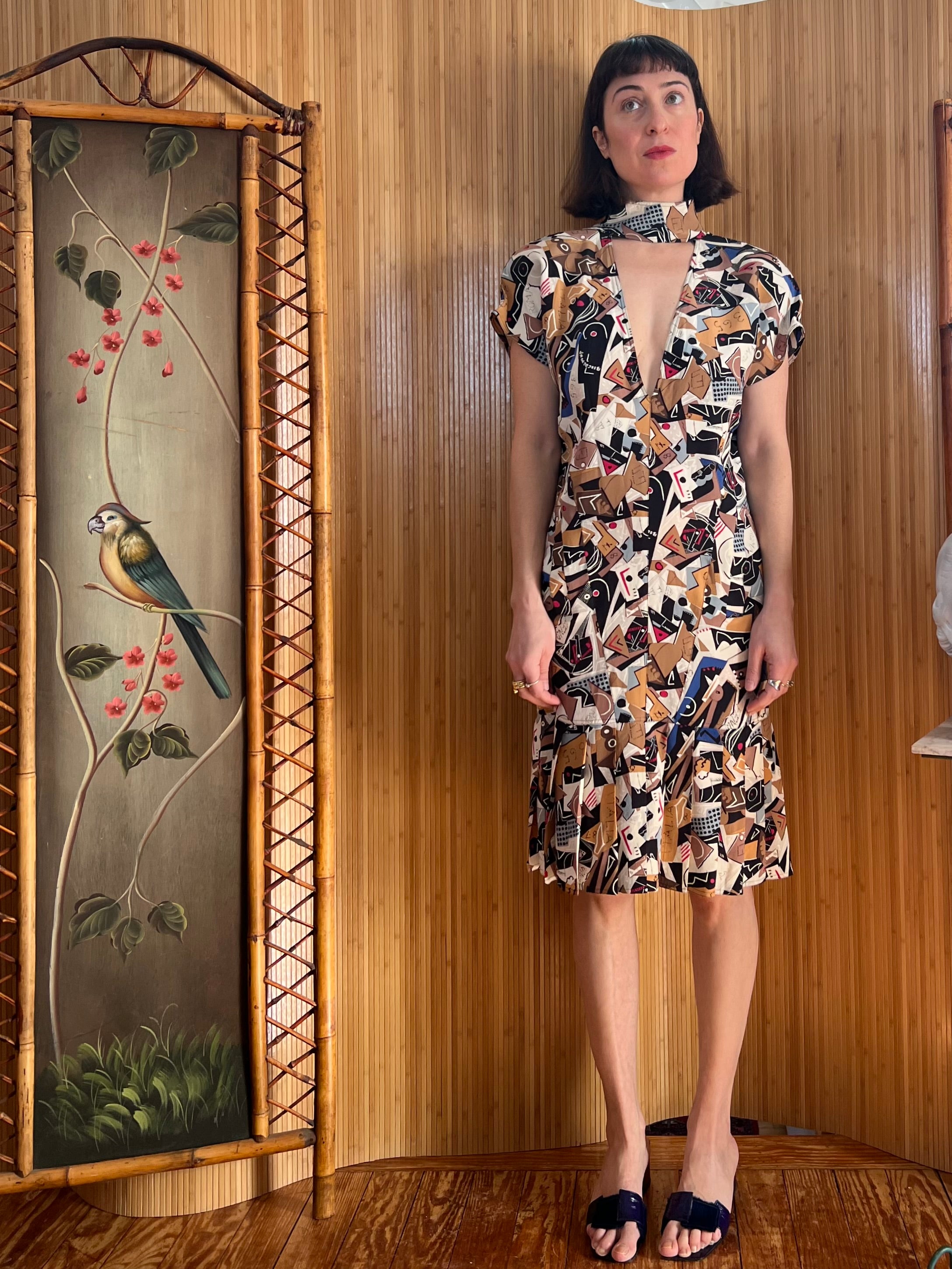 1980s Fendi Silk Dress in Rare Logo Print S/M – The Lady Next Door