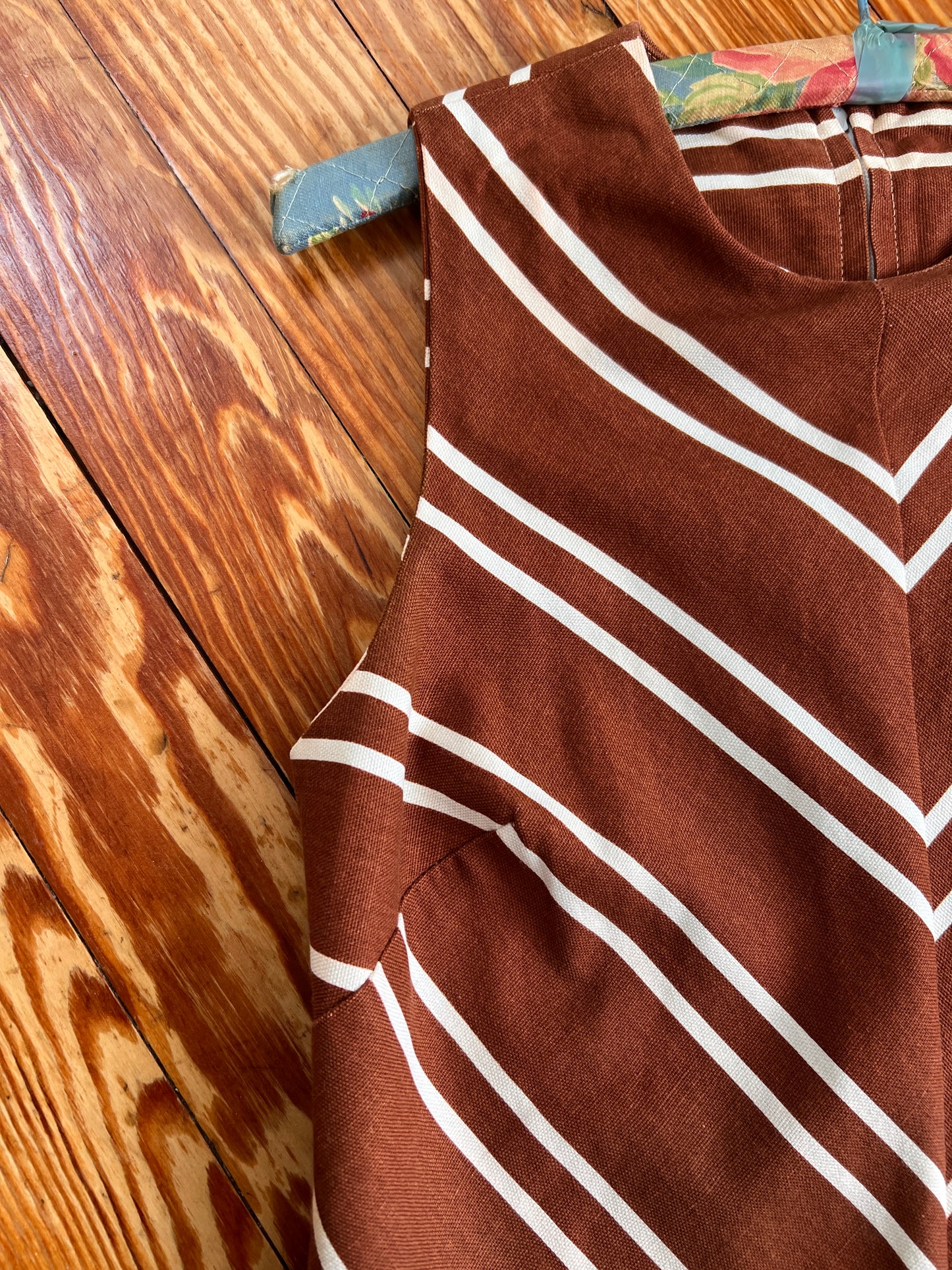 1960s Mod-Tastic Two-Piece Chevron Romper and Swing Coat Set