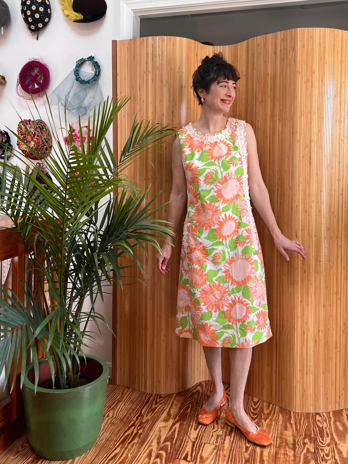 1960s "The Lilly" Lilly Pulitzer Sunflowers Shift Dress M