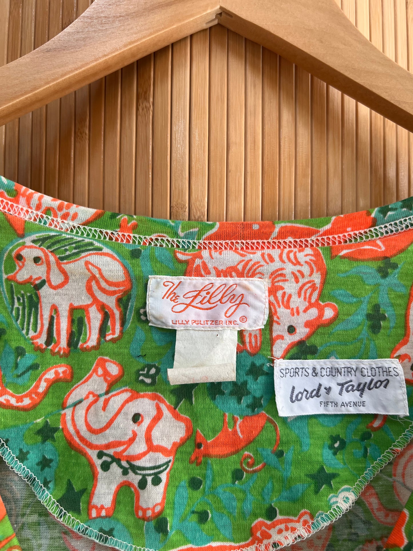 1960s/70s "The Lilly" Lilly Pulitzer Wild Animals Print Cotton Blend Wrap Dress XS-M