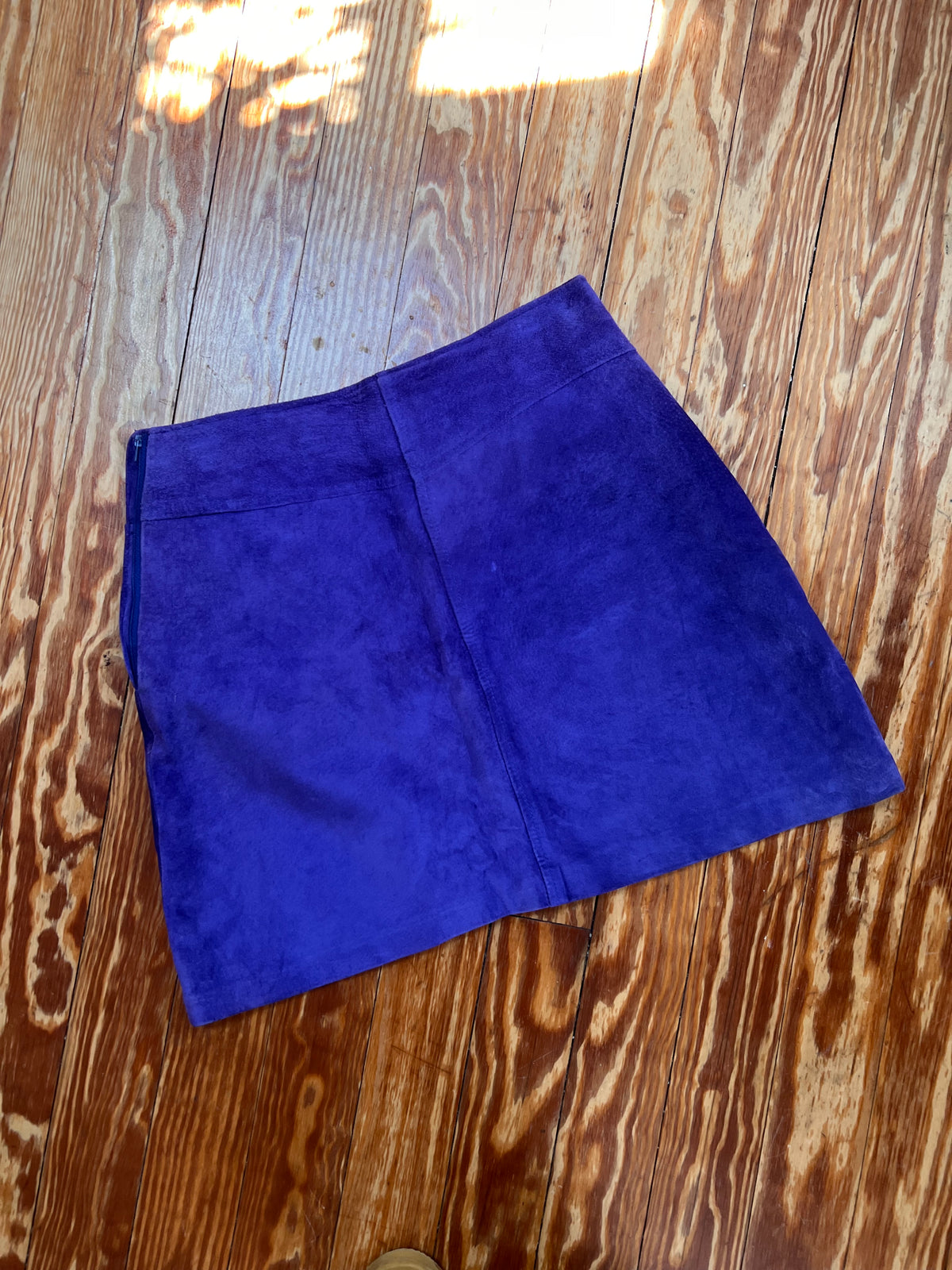 1980s Purple Suede Mini Skirt M