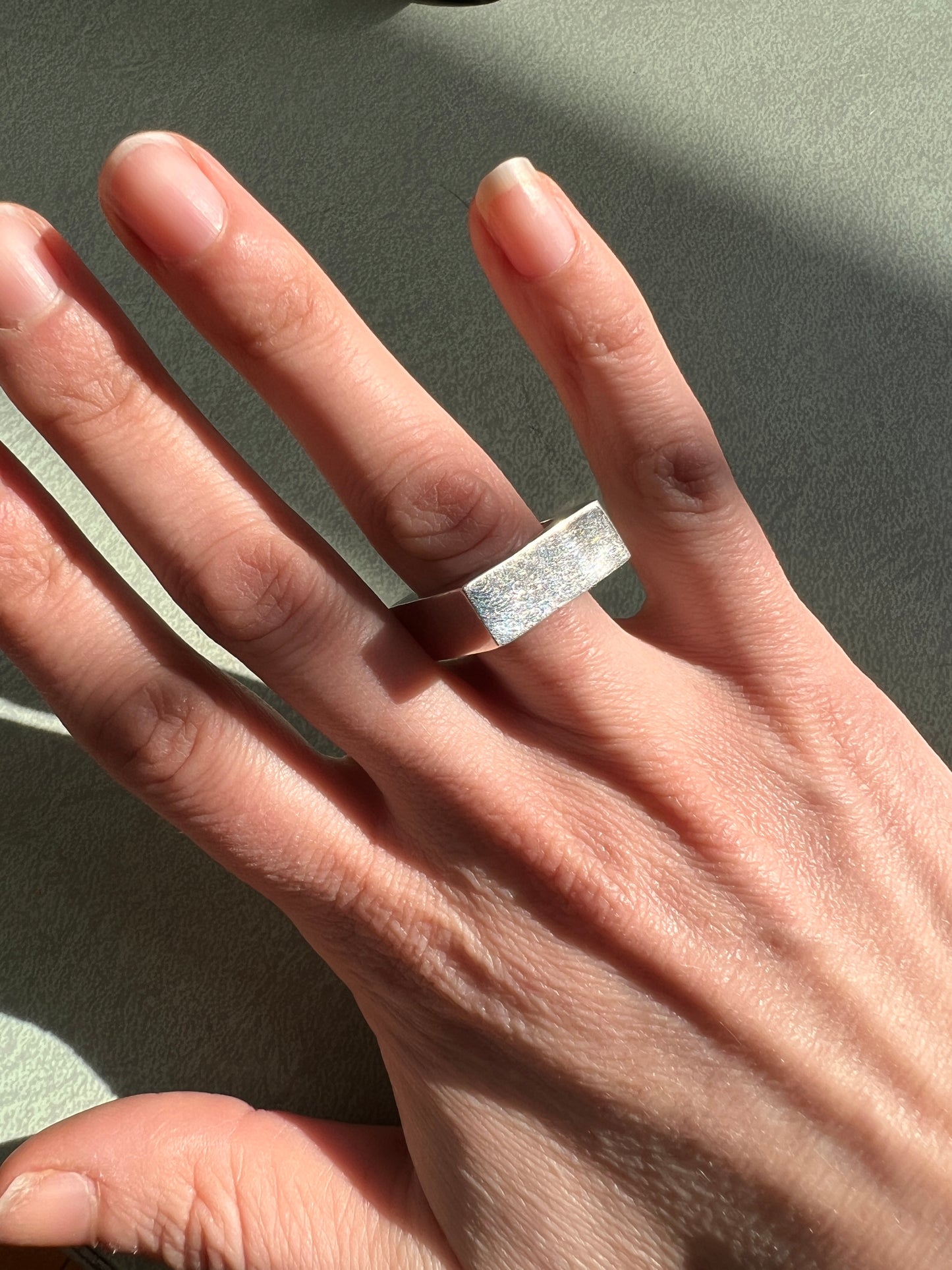 Square Peg in a Round Hole Sterling Ring