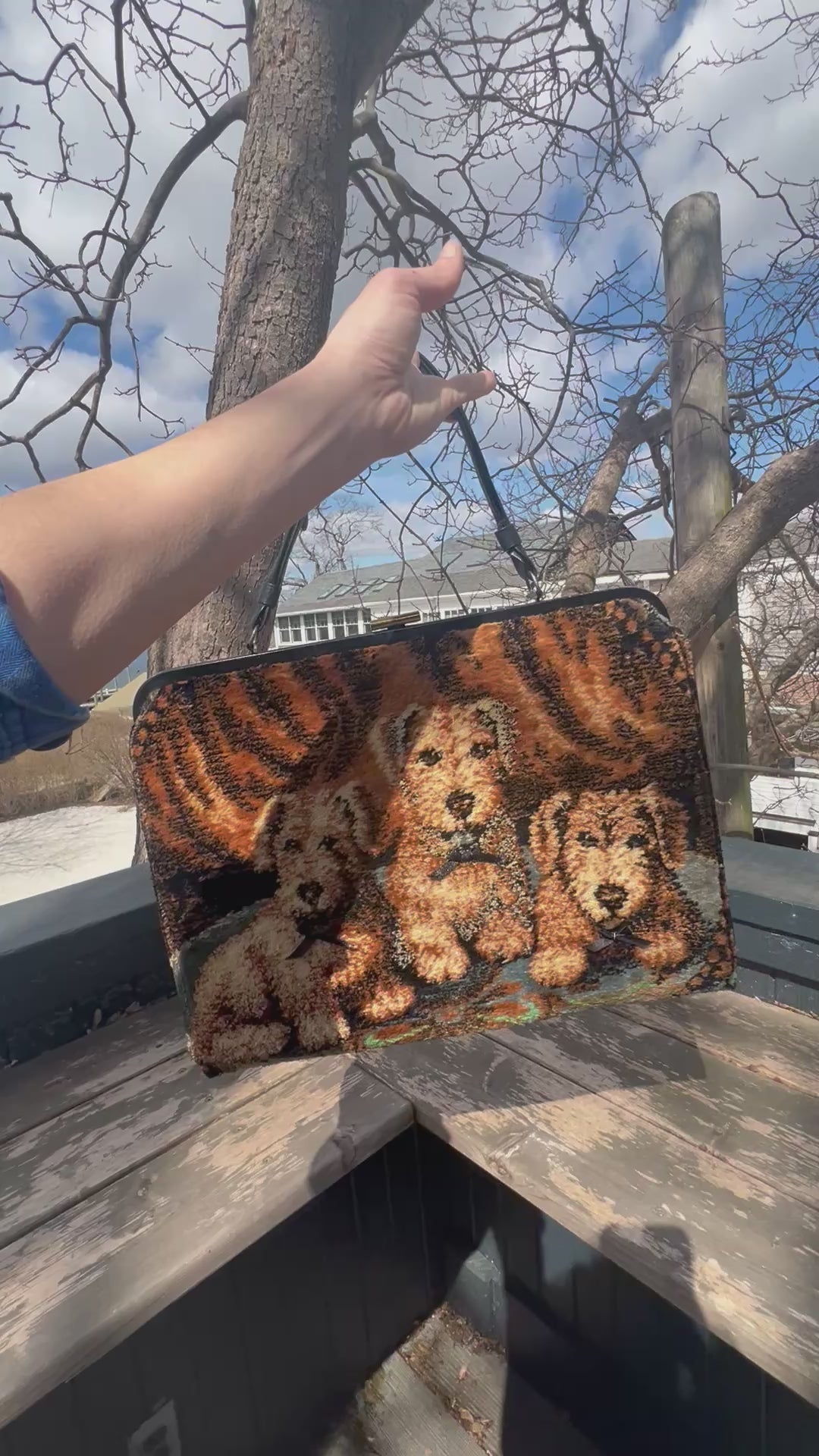 1950s Puppies & Kittens Double-Sided Carpet Bag by Marlow – The