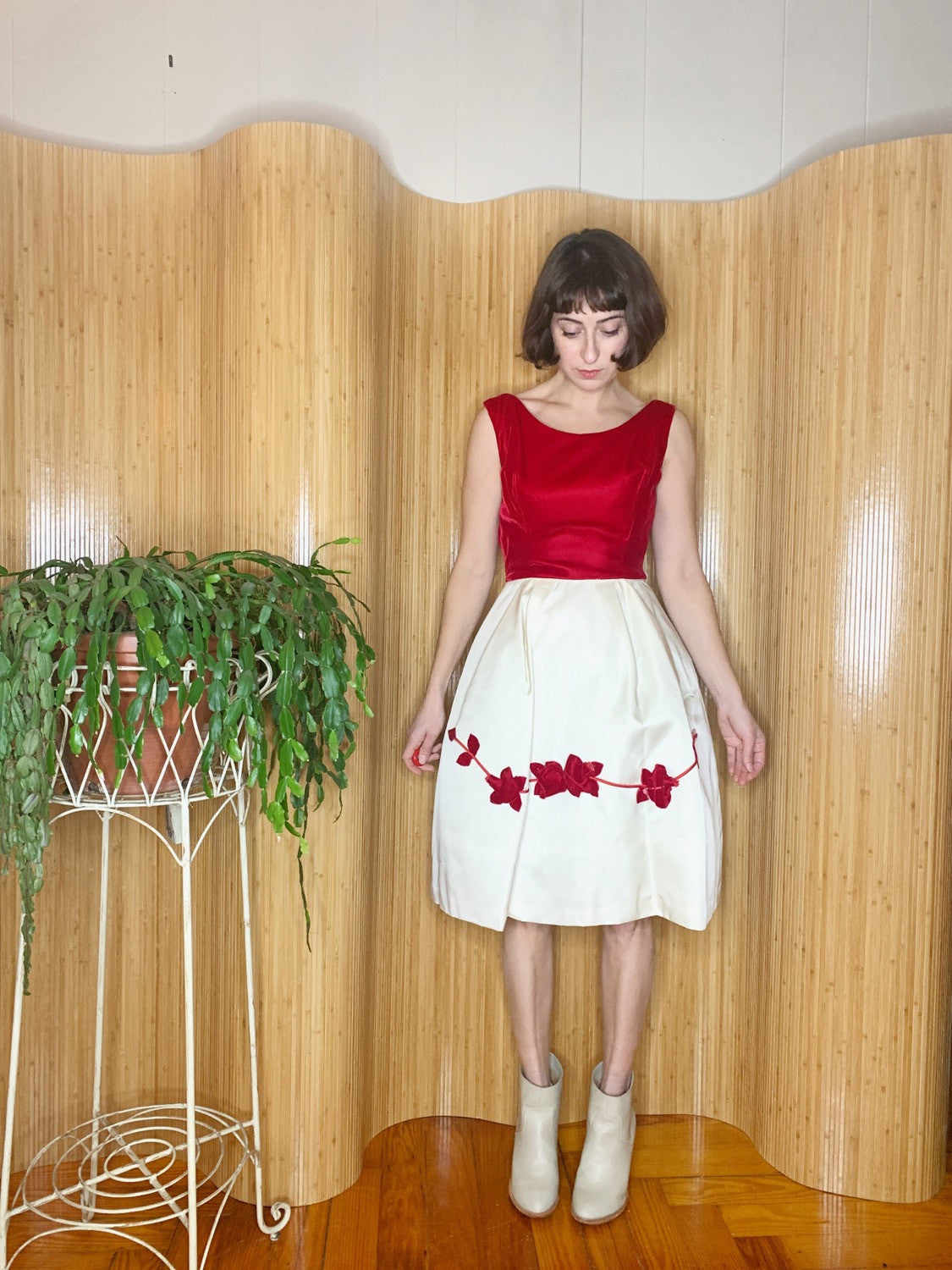 Silk and Velvet Tulip Dress S