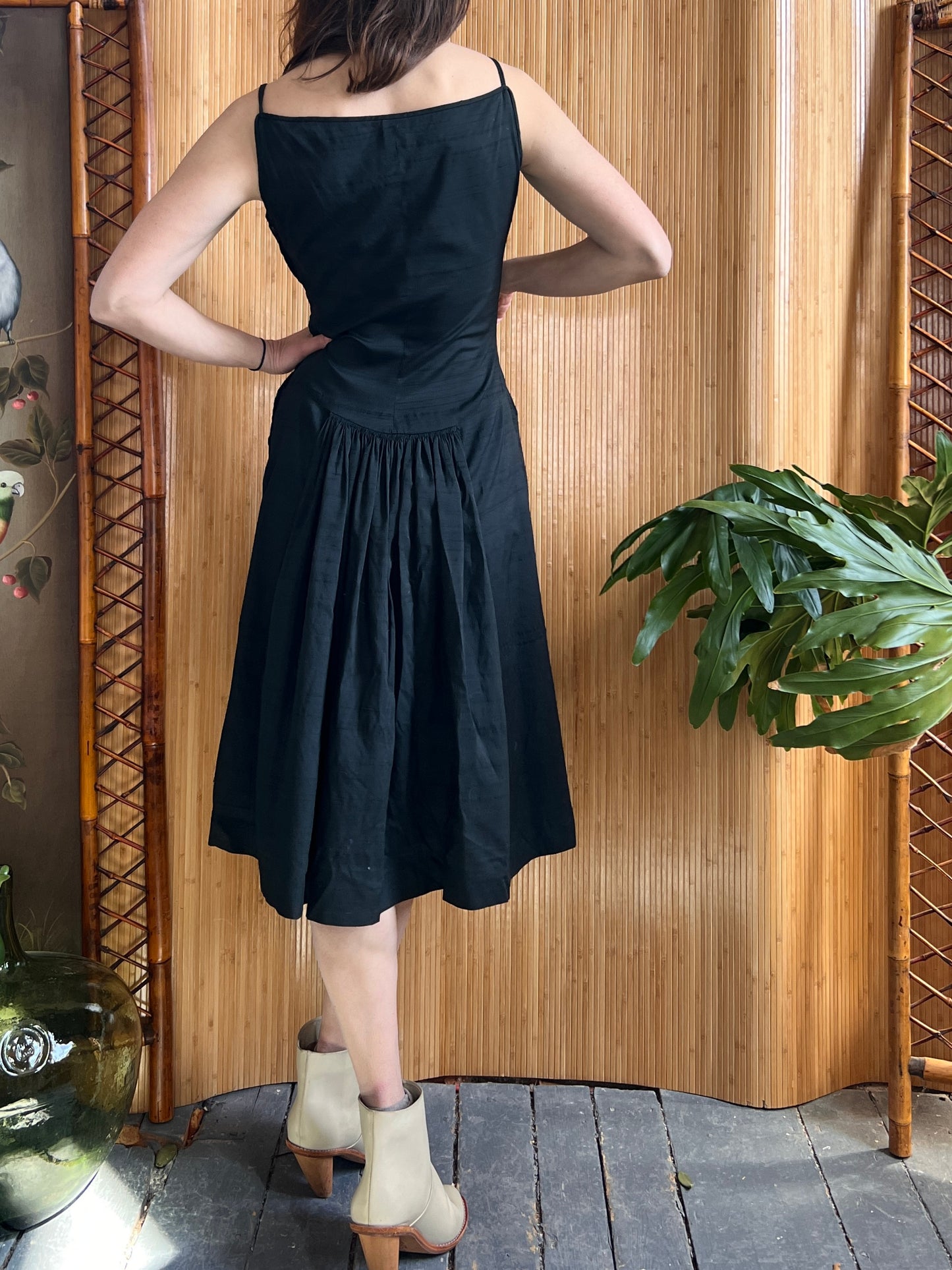 RARE and Special 1940s Claire McCardell Black Cotton Dress