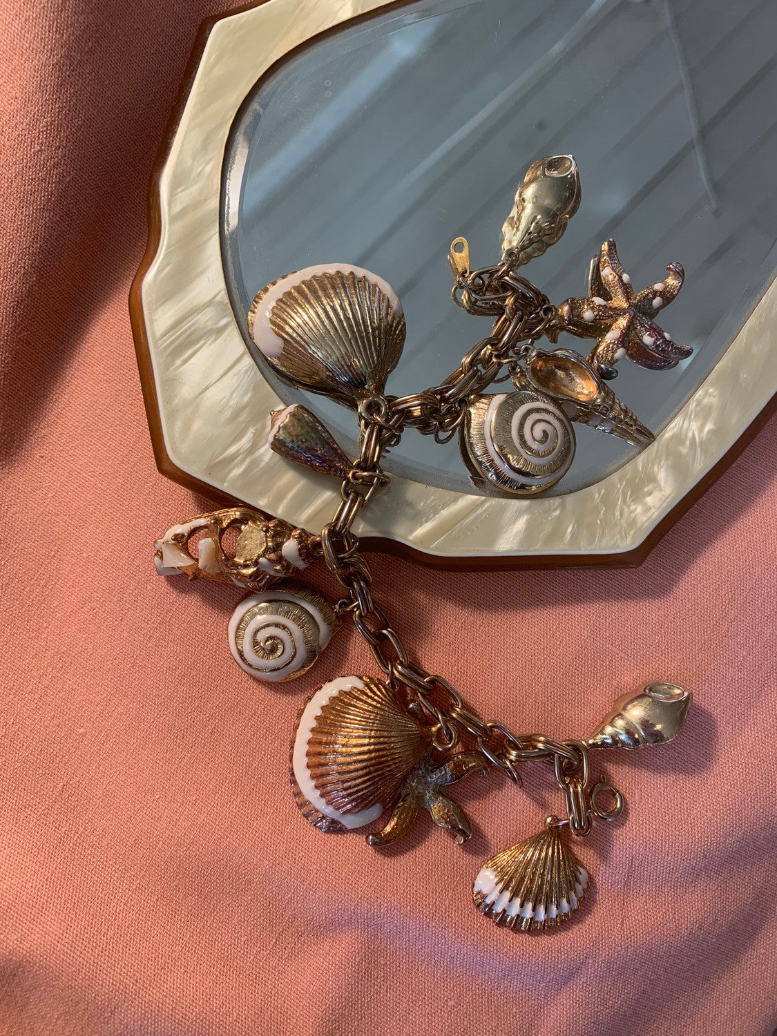 1980s Seashell Charm Bracelet