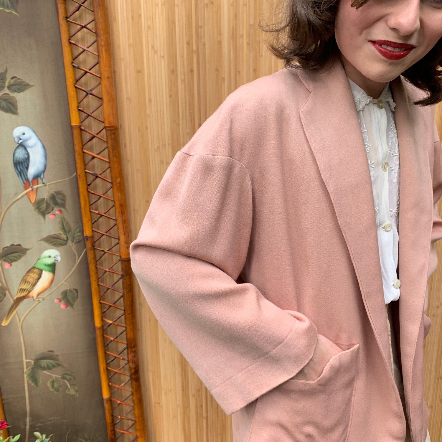 Dusty rose hot sale wool coat