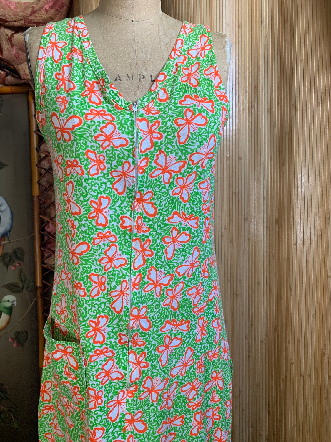 1960s Lilly Pulitzer "The Lilly" Butterfly Print Dress/ Beach Coverup S/M