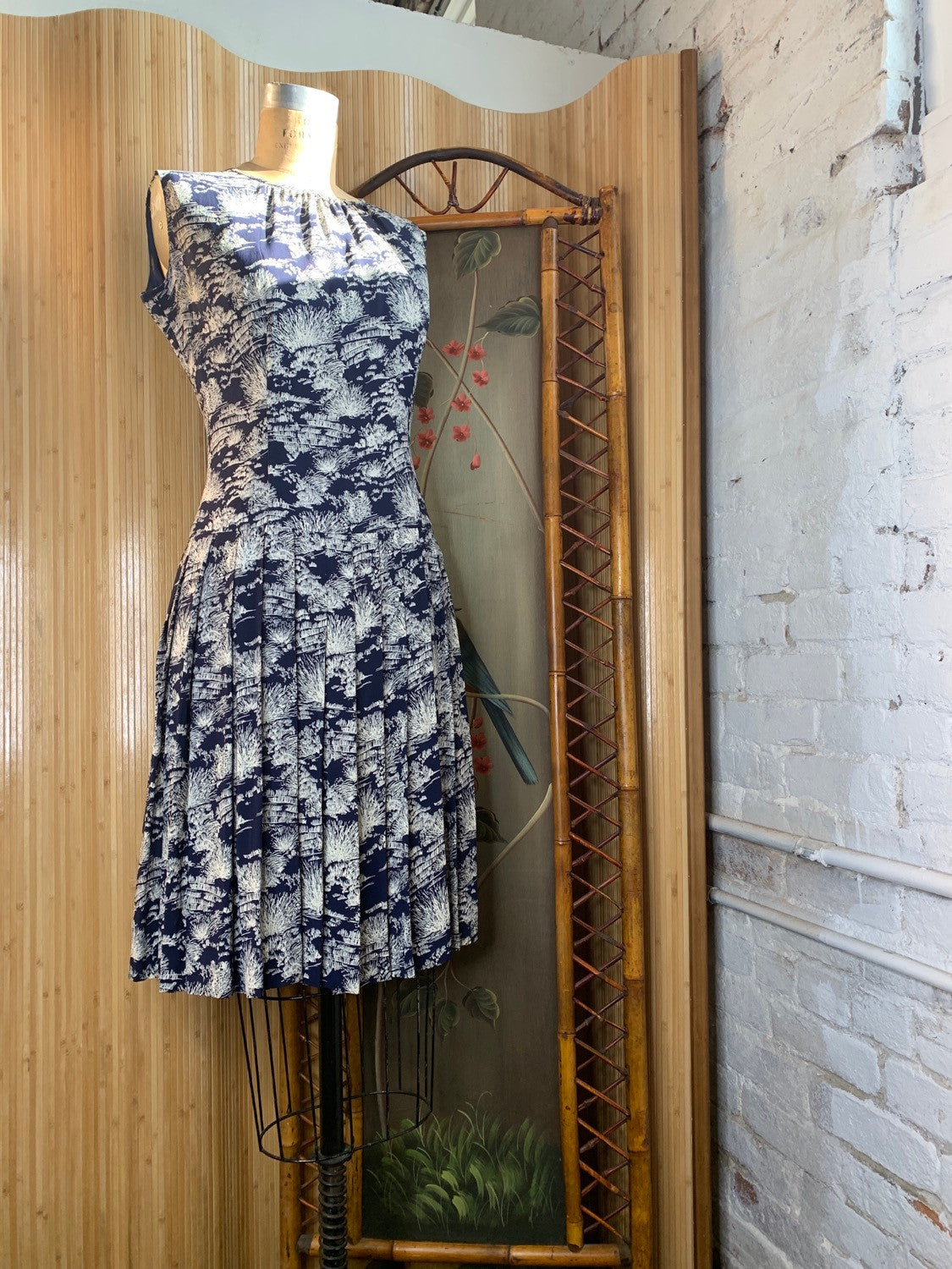 1960s/1940s Cold Rayon Drop Waist Dress Size M 1960s/1940s Cold Rayon Drop Waist Dress Size M