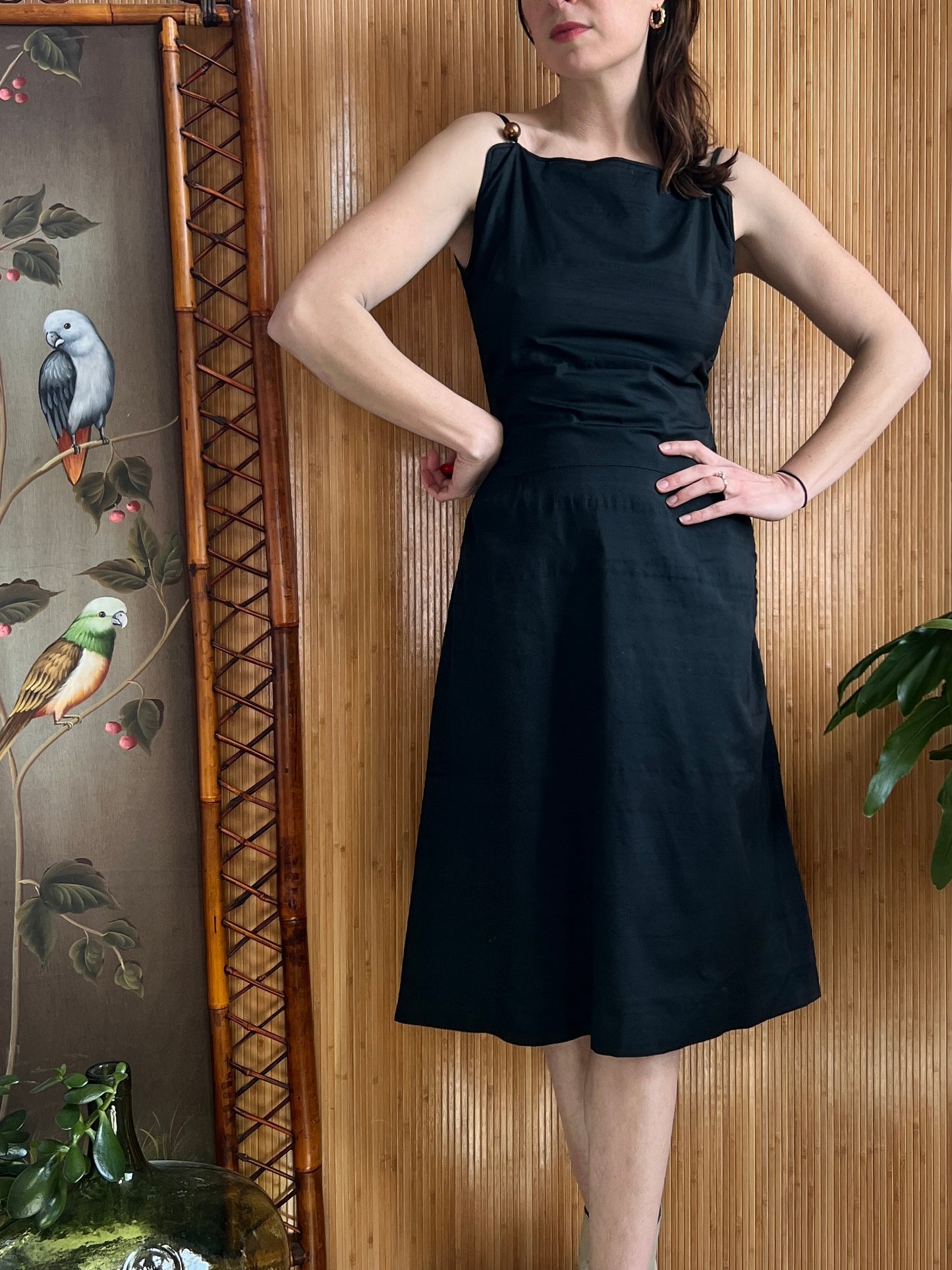 RARE and Special 1940s Claire McCardell Black Cotton Dress